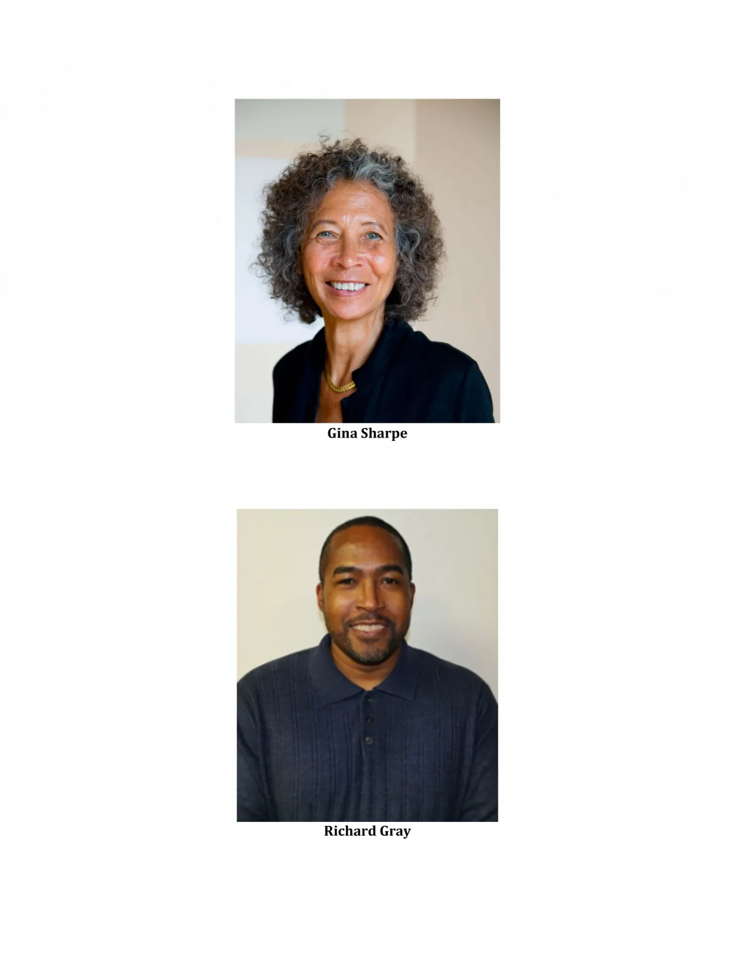 Gina Sharpe and Richard Gray